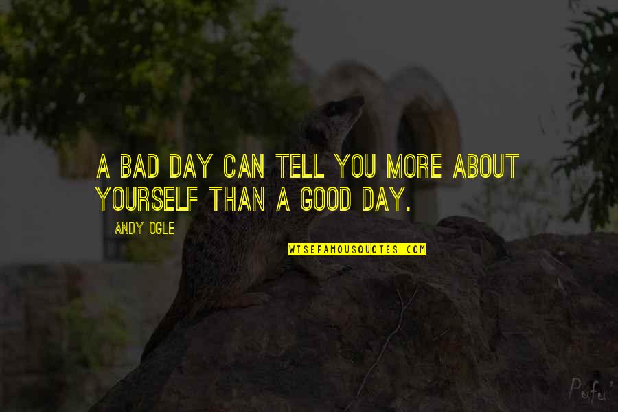 Good To Bad Day Quotes By Andy Ogle: A bad day can tell you more about