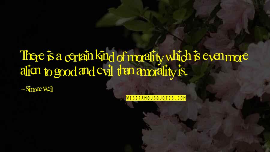 Good To Evil Quotes By Simone Weil: There is a certain kind of morality which