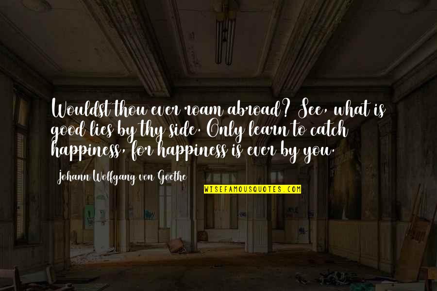 Good To See You Quotes By Johann Wolfgang Von Goethe: Wouldst thou ever roam abroad? See, what is Good To See You Quotes By Johann Wolfgang Von Goethe: Wouldst thou ever roam abroad? See, what is