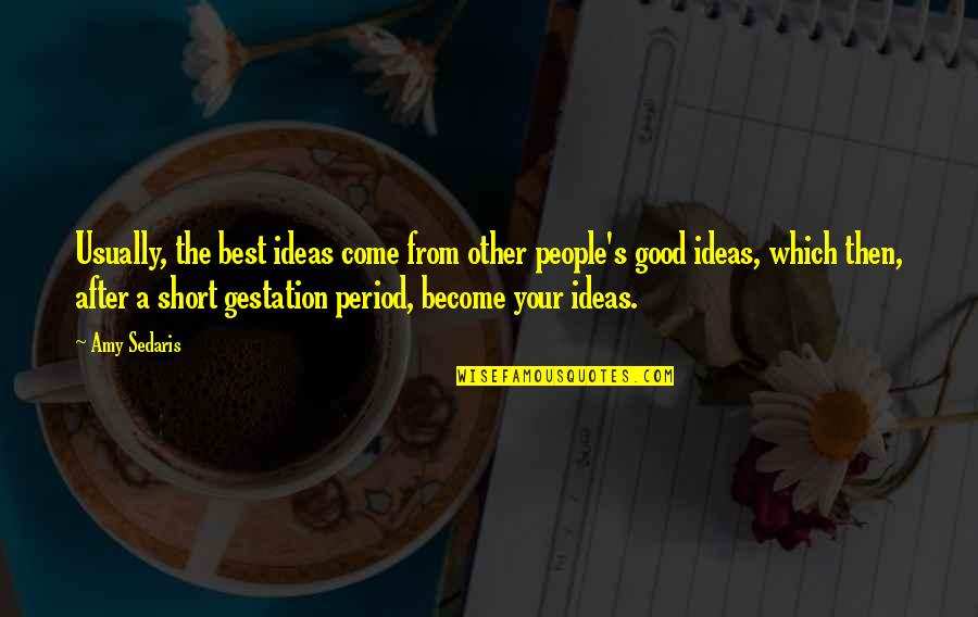 Good Too Short Quotes By Amy Sedaris: Usually, the best ideas come from other people's