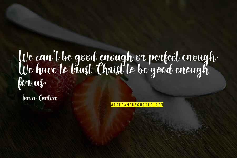 Good Trust Quotes By Janice Cantore: We can't be good enough or perfect enough.