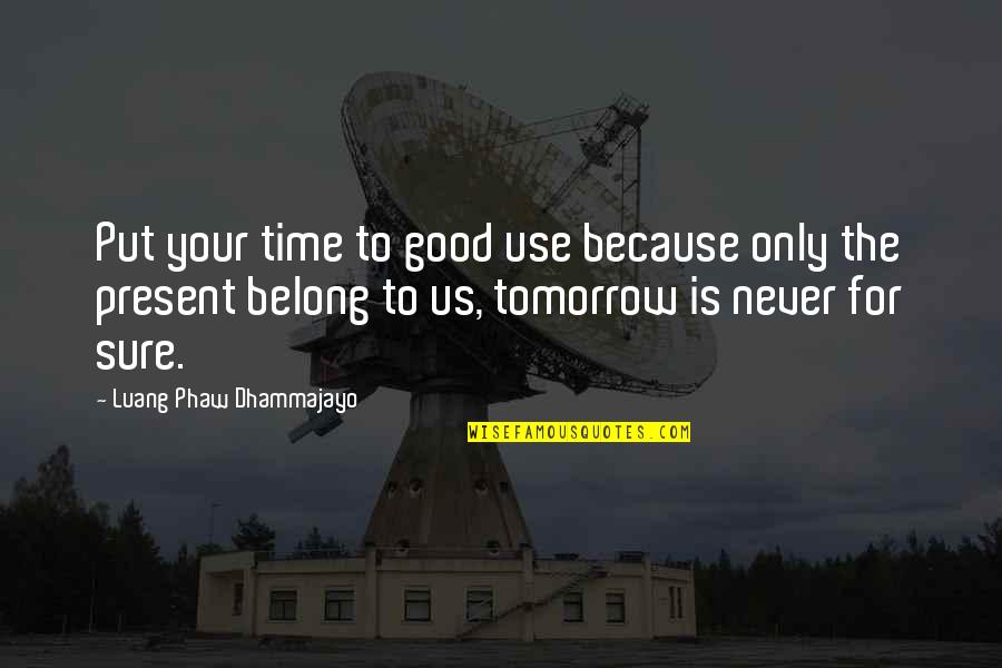 Good Use Of Time Quotes By Luang Phaw Dhammajayo: Put your time to good use because only Good Use Of Time Quotes By Luang Phaw Dhammajayo: Put your time to good use because only