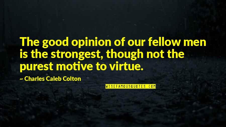 Good Virtue Quotes By Charles Caleb Colton: The good opinion of our fellow men is