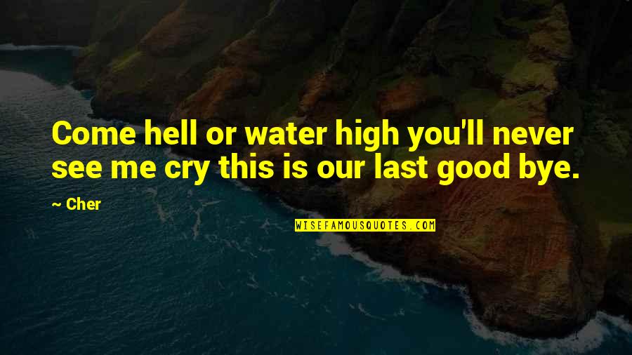Good Water Quotes By Cher: Come hell or water high you'll never see