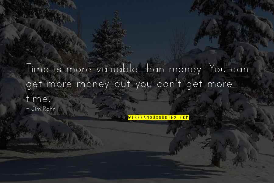 Good Way To Introduce Quotes By Jim Rohn: Time is more valuable than money. You can