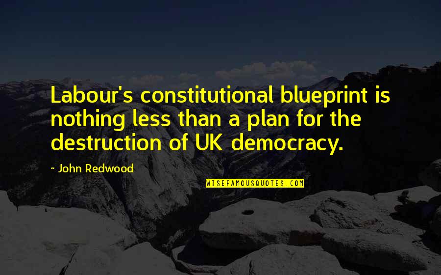 Good Weekends Quotes By John Redwood: Labour's constitutional blueprint is nothing less than a