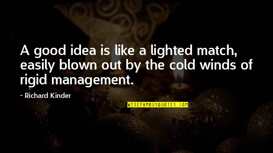 Good Wind Quotes By Richard Kinder: A good idea is like a lighted match,