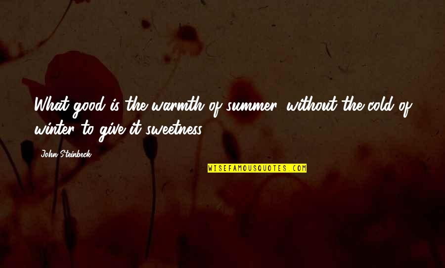 Good Winter Quotes By John Steinbeck: What good is the warmth of summer, without