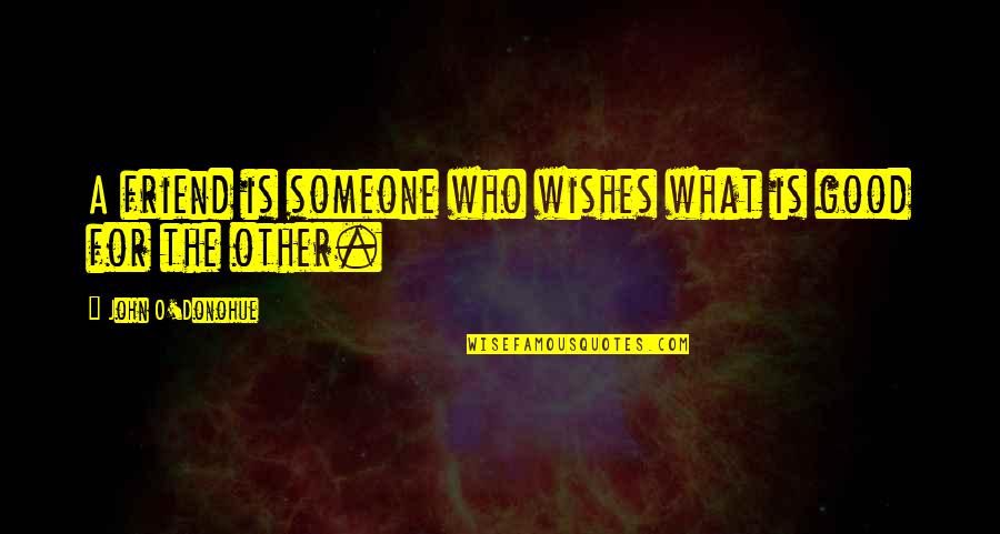 Good Wishes Quotes By John O'Donohue: A friend is someone who wishes what is