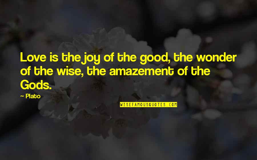 Good Wonder Quotes By Plato: Love is the joy of the good, the