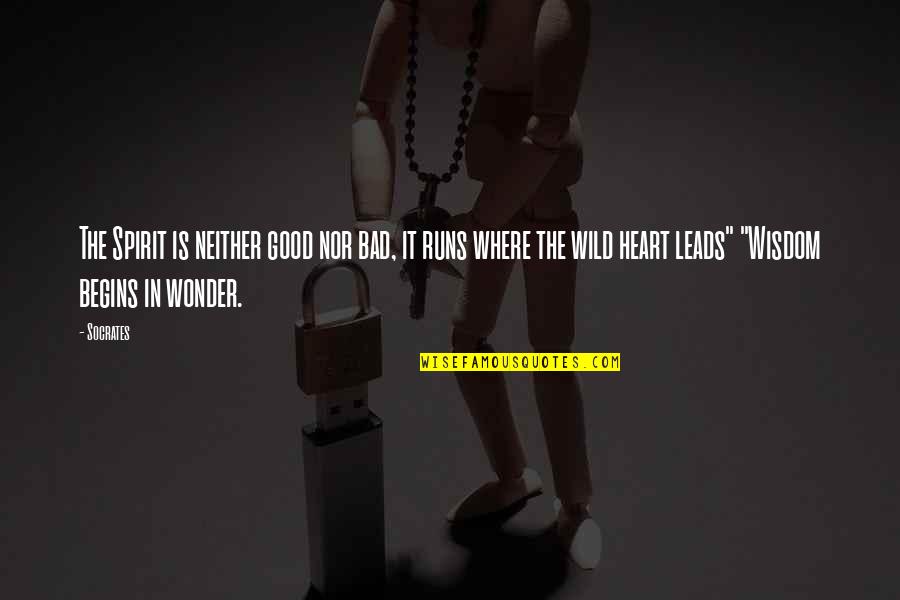 Good Wonder Quotes By Socrates: The Spirit is neither good nor bad, it