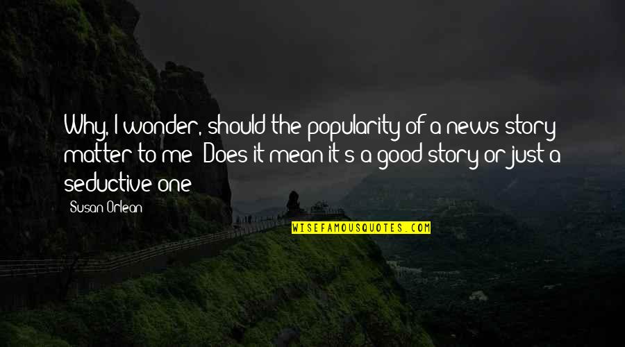 Good Wonder Quotes By Susan Orlean: Why, I wonder, should the popularity of a