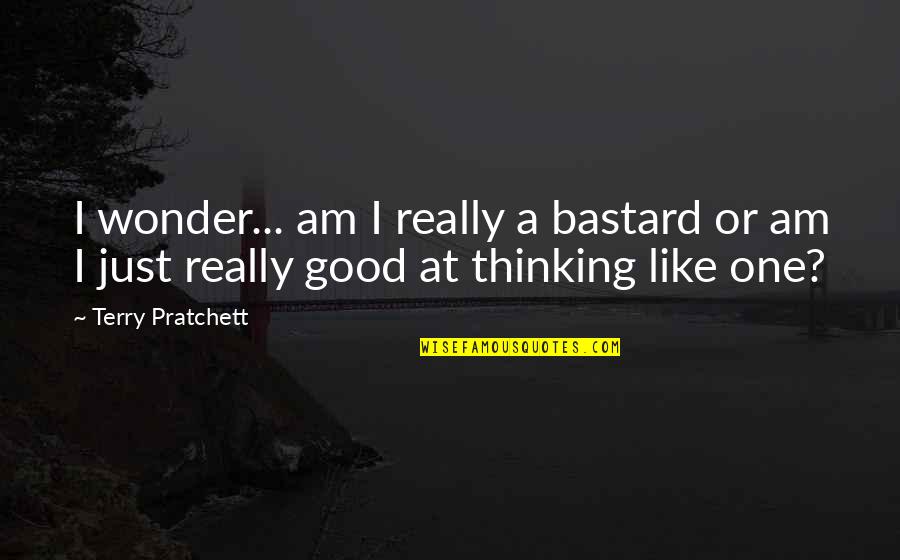 Good Wonder Quotes By Terry Pratchett: I wonder... am I really a bastard or