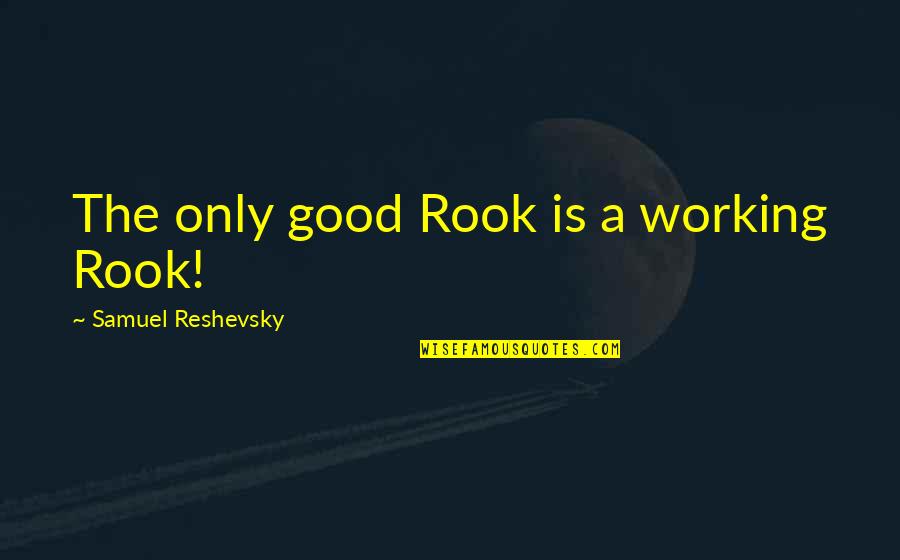 Good Working Quotes By Samuel Reshevsky: The only good Rook is a working Rook!