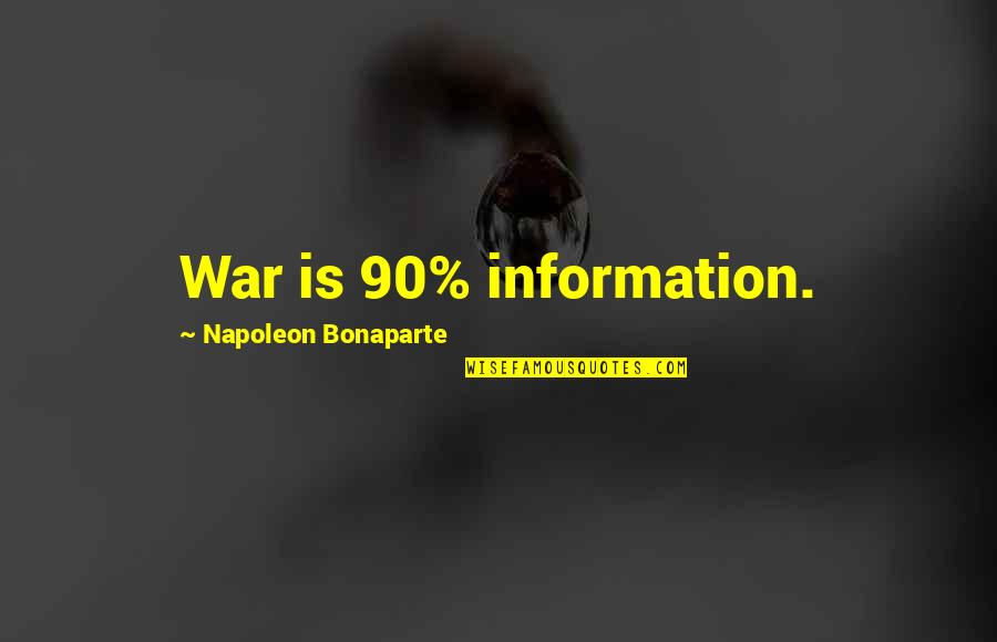 Good Workmates Quotes By Napoleon Bonaparte: War is 90% information.