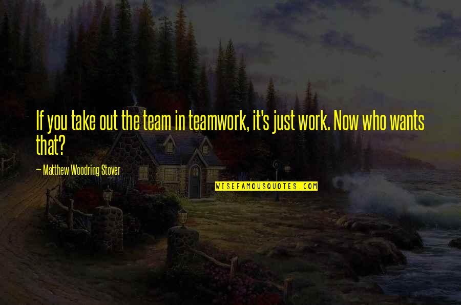 Goodbye And Happy Trip Quotes By Matthew Woodring Stover: If you take out the team in teamwork,
