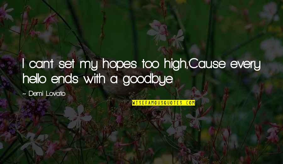 Goodbye And Hello Quotes By Demi Lovato: I can't set my hopes too high,'Cause every