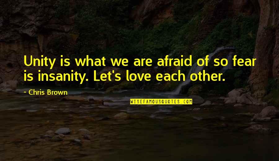 Goodbye Images With Quotes By Chris Brown: Unity is what we are afraid of so