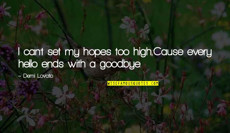 Goodbye Love Quotes By Demi Lovato: I can't set my hopes too high,'Cause every