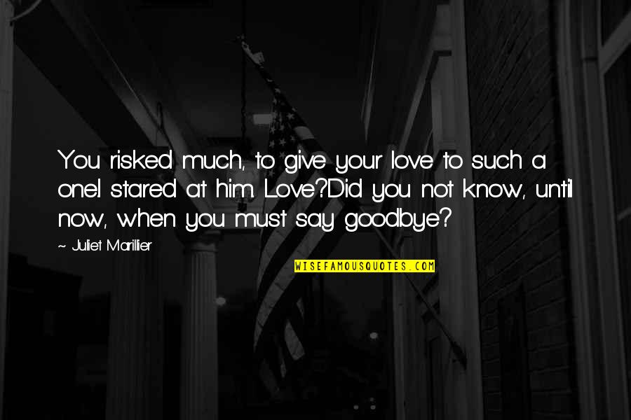 Goodbye Love Quotes By Juliet Marillier: You risked much, to give your love to