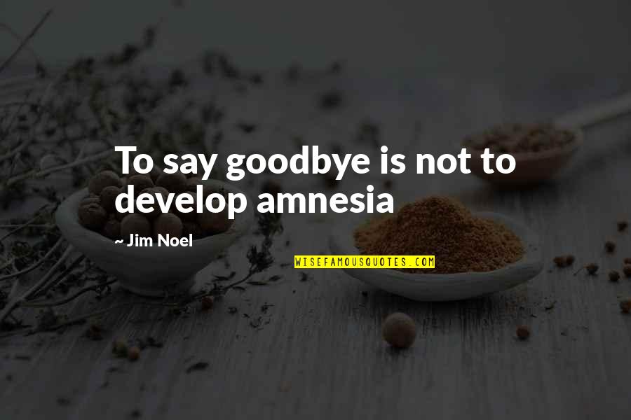 Goodbye Without Saying Goodbye Quotes By Jim Noel: To say goodbye is not to develop amnesia