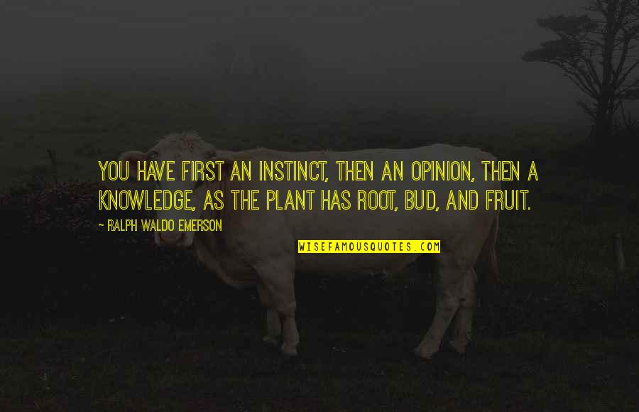 Goodbye You're Leaving Quotes By Ralph Waldo Emerson: You have first an instinct, then an opinion,