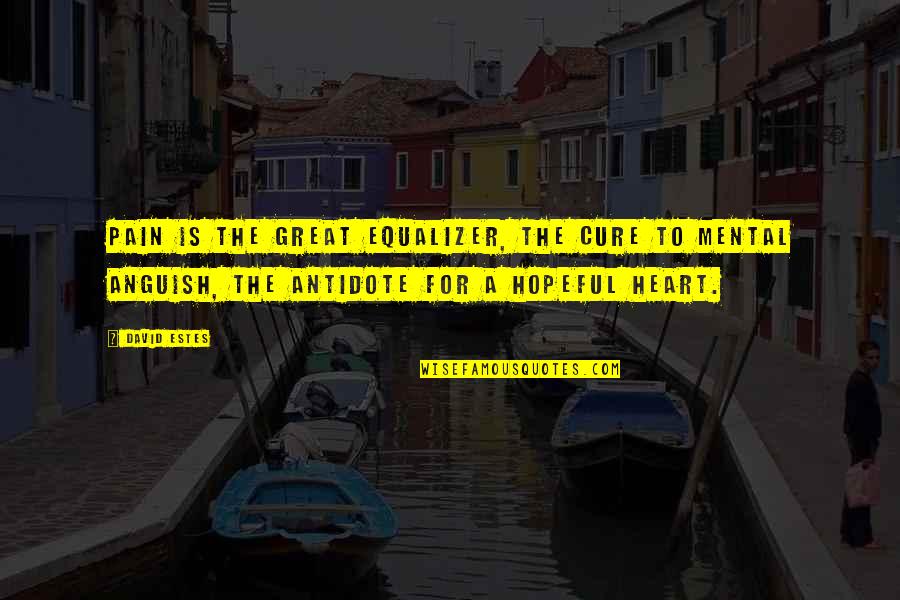Goodeye Quotes By David Estes: Pain is the great equalizer, the cure to Goodeye Quotes By David Estes: Pain is the great equalizer, the cure to