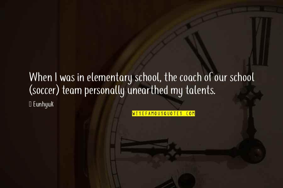 Goodger Pink Quotes By Eunhyuk: When I was in elementary school, the coach