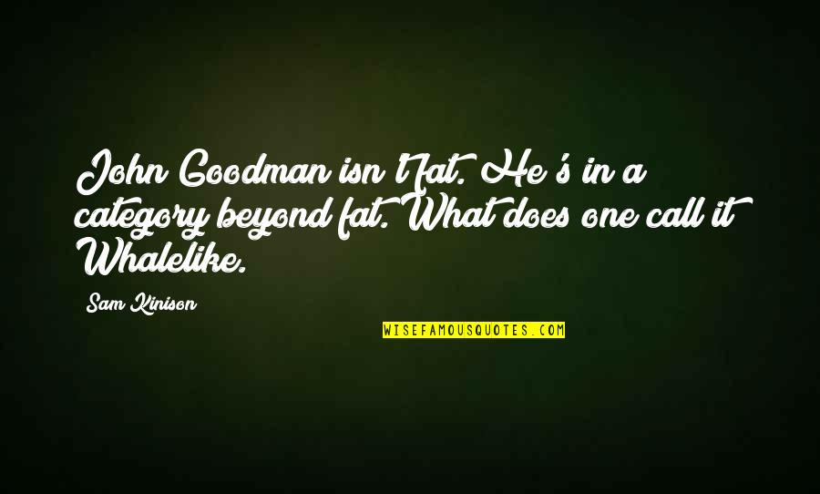 Goodman Quotes By Sam Kinison: John Goodman isn't fat. He's in a category Goodman Quotes By Sam Kinison: John Goodman isn't fat. He's in a category