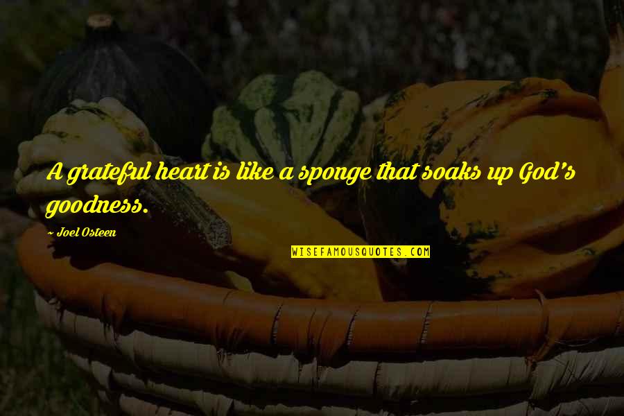 Goodness Of Heart Quotes By Joel Osteen: A grateful heart is like a sponge that