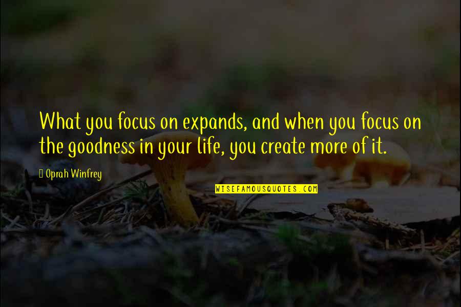 Goodness Of Life Quotes By Oprah Winfrey: What you focus on expands, and when you Goodness Of Life Quotes By Oprah Winfrey: What you focus on expands, and when you