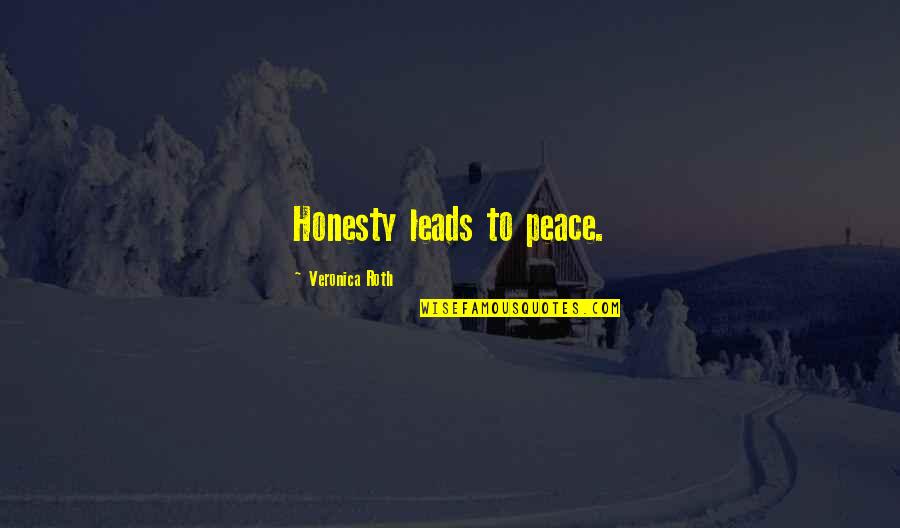 Goodreads Encouragement Quotes By Veronica Roth: Honesty leads to peace.