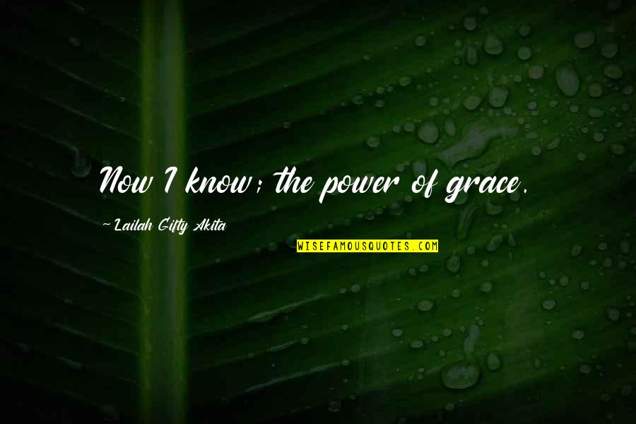 Goodsir Quotes By Lailah Gifty Akita: Now I know; the power of grace.