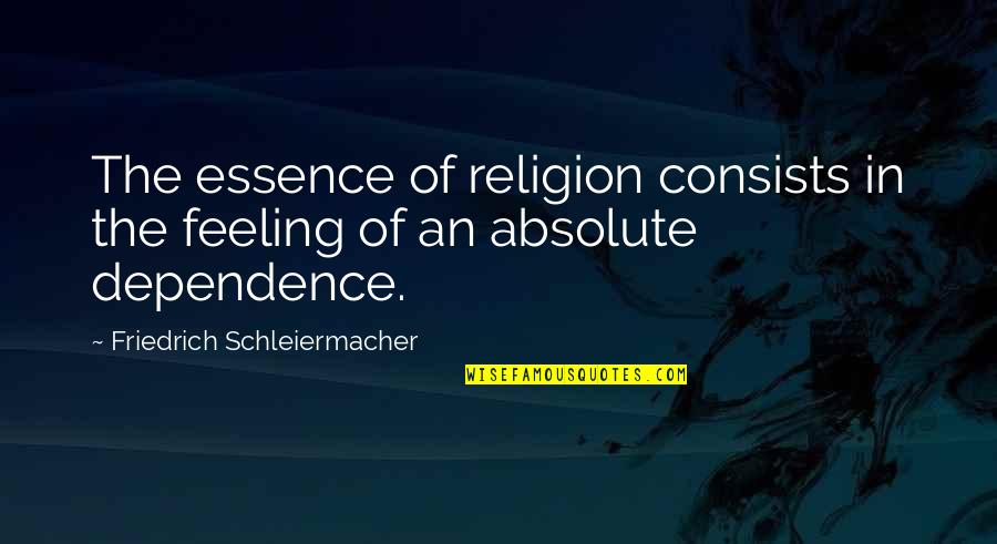 Goodwills Hours Quotes By Friedrich Schleiermacher: The essence of religion consists in the feeling