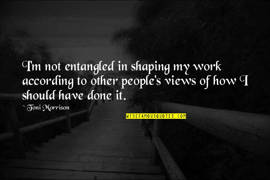 Goody Alsop Quotes By Toni Morrison: I'm not entangled in shaping my work according Goody Alsop Quotes By Toni Morrison: I'm not entangled in shaping my work according