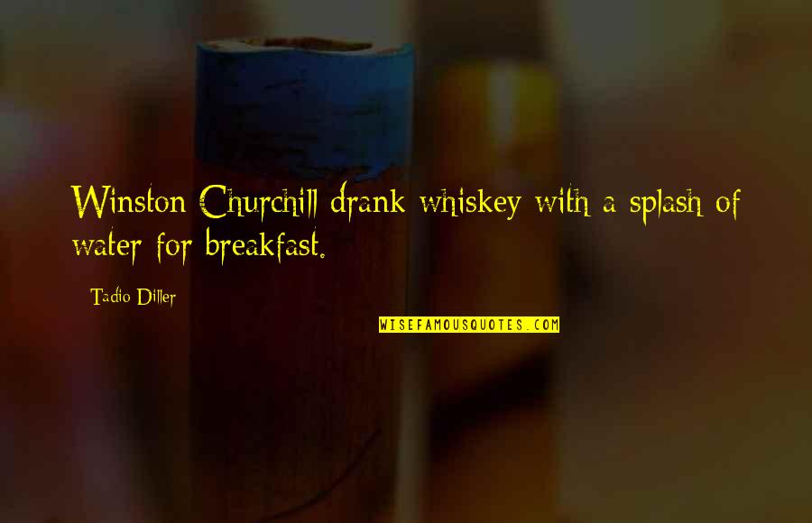 Gooey Brownies Quotes By Tadio Diller: Winston Churchill drank whiskey with a splash of