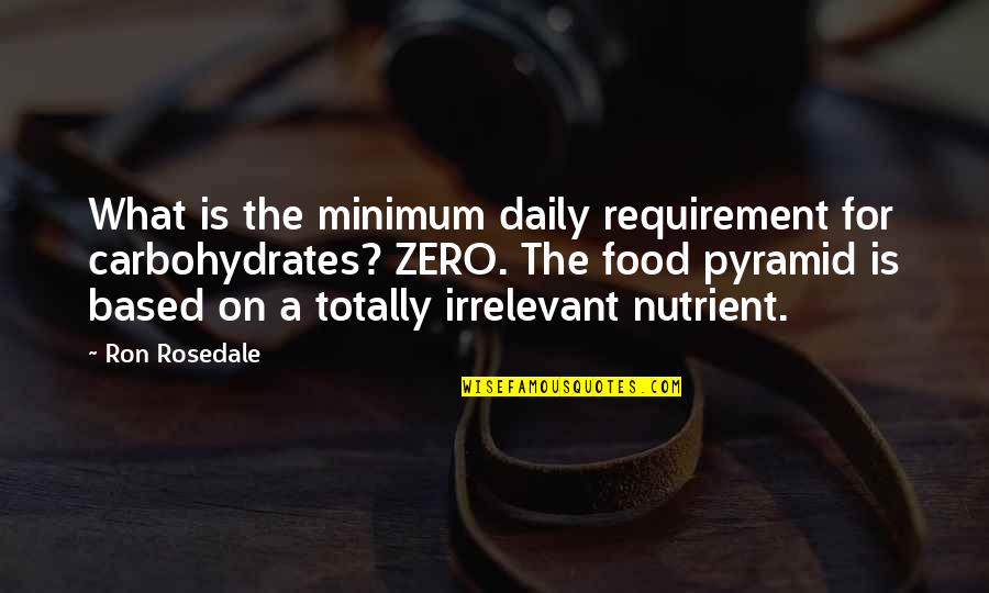 Gooey Love Quotes By Ron Rosedale: What is the minimum daily requirement for carbohydrates?