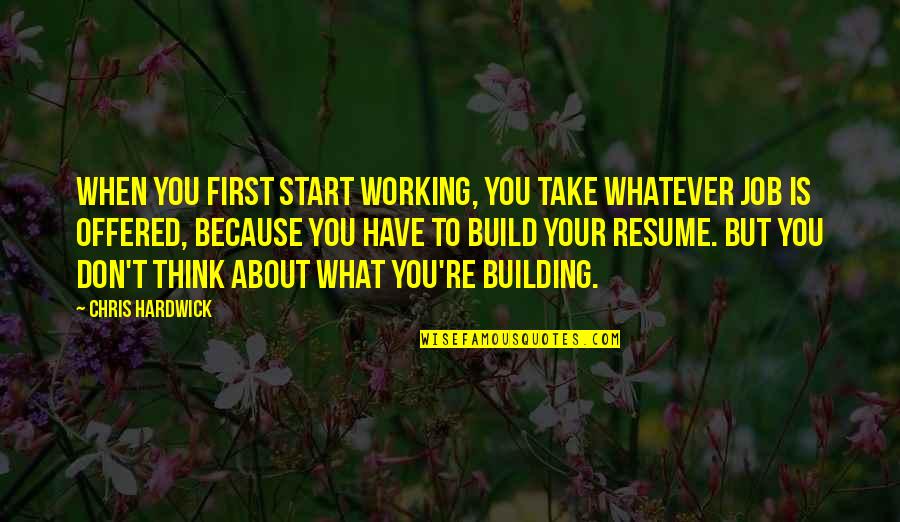 Goofing Quotes By Chris Hardwick: When you first start working, you take whatever Goofing Quotes By Chris Hardwick: When you first start working, you take whatever