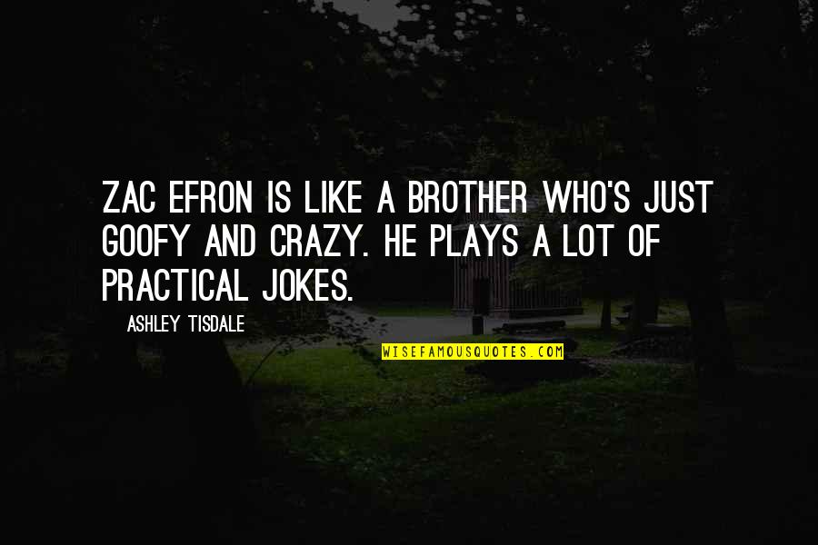Goofy's Quotes By Ashley Tisdale: Zac Efron is like a brother who's just