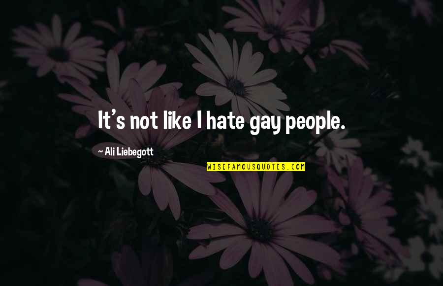 Gooky Quotes By Ali Liebegott: It's not like I hate gay people.