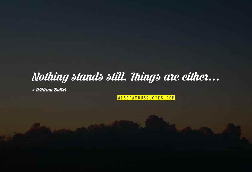 Goondas Quotes By William Butler: Nothing stands still. Things are either...