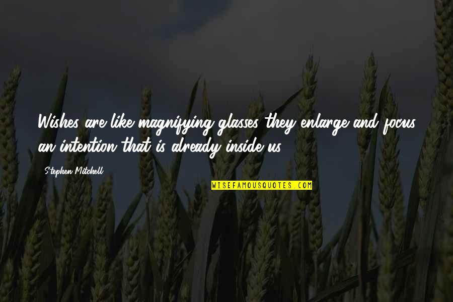 Goop Glow Quotes By Stephen Mitchell: Wishes are like magnifying glasses they enlarge and Goop Glow Quotes By Stephen Mitchell: Wishes are like magnifying glasses they enlarge and