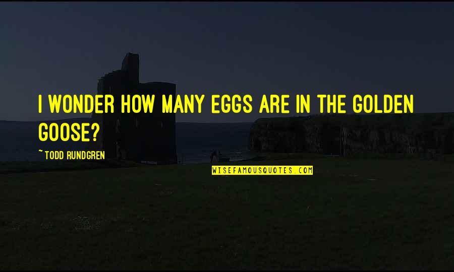 Goose Eggs Quotes By Todd Rundgren: I wonder how many eggs are in the