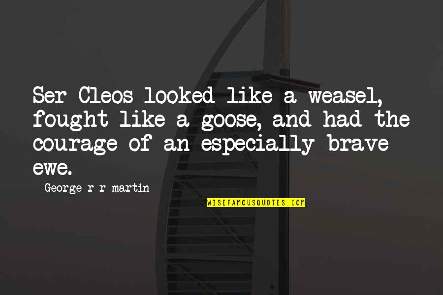 Goose Quotes By George R R Martin: Ser Cleos looked like a weasel, fought like