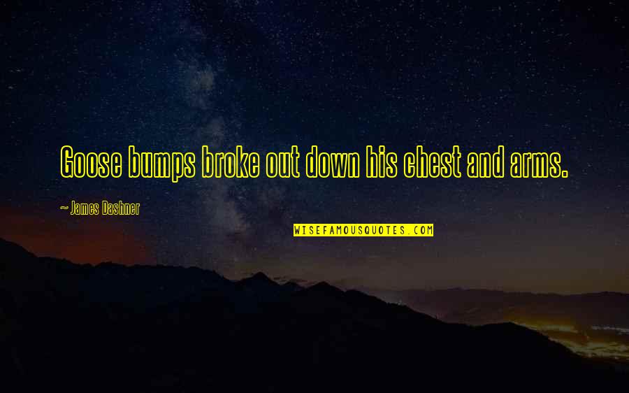 Goose Quotes By James Dashner: Goose bumps broke out down his chest and