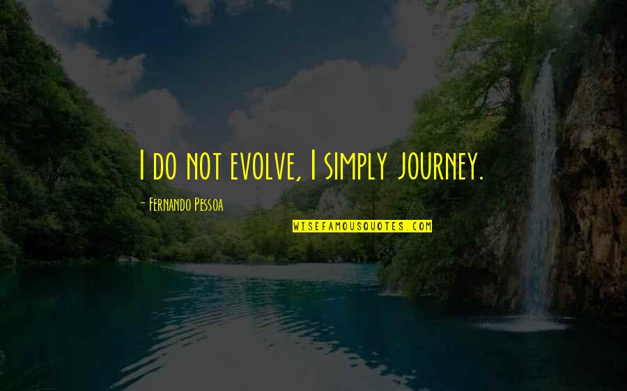 Goosmann Law Quotes By Fernando Pessoa: I do not evolve, I simply journey.