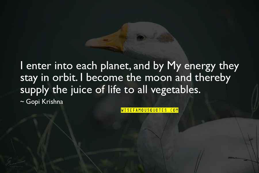 Gopi Krishna Quotes By Gopi Krishna: I enter into each planet, and by My