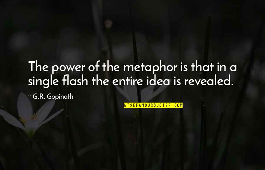 Gopinath Quotes By G.R. Gopinath: The power of the metaphor is that in