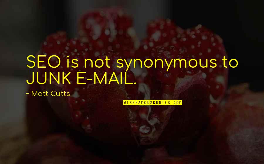 Goranom Quotes By Matt Cutts: SEO is not synonymous to JUNK E-MAIL. Goranom Quotes By Matt Cutts: SEO is not synonymous to JUNK E-MAIL.