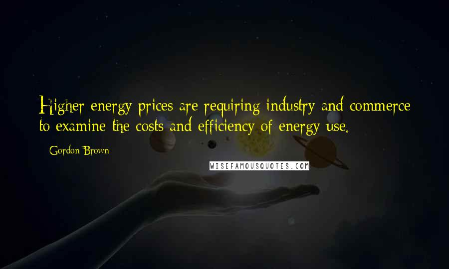 Gordon Brown quotes: Higher energy prices are requiring industry and commerce to examine the costs and efficiency of energy use.
